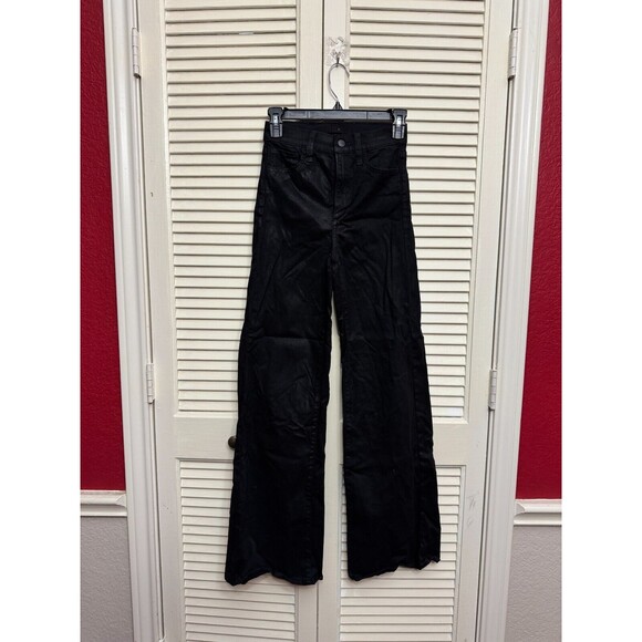 Joe's Womens The Mia Coated High Waist Wide Leg Jeans in Black
